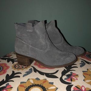 Grey suede booties
